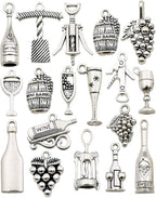 50pcs Craft Supplies Antique Silver Tasting Wine Grape Cocktail Glass Wine by WOCRAFT
