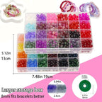 JULIMAIDONG 8mm Glass Beads for Bracelets 1000pcs, 24 Colors Round Crystal - Image 2