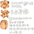 VolksRose 12pcs Wooden Brain Teaser Puzzles, IQ Challenge Puzzle Games - Image 4