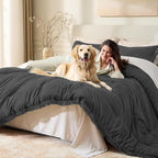 Andency California King Comforter Set Dark Grey - Image 3