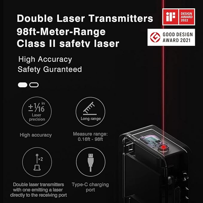 HOTO Pocket-Size Laser Measuring Tool, EDC Gadget Birthday Gift - Image 4