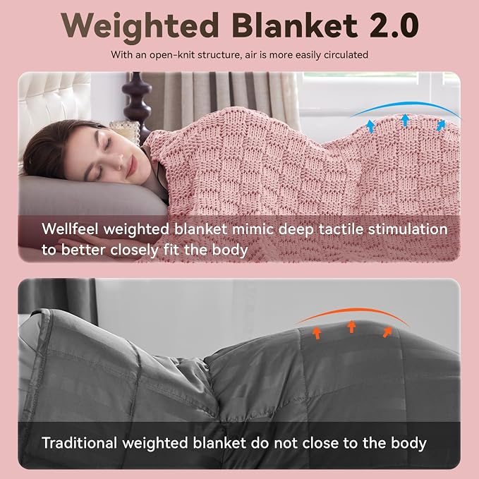 Knitted Weighted Blanket Adults, No Beads Heavy Blanket 36” x 48'' 3lbs - Image 8
