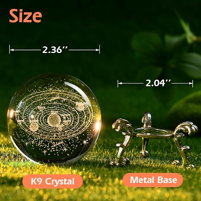 3D Solar System Crystal Ball Glass Universe Gifts | 60mm Glass Astronomy Globe - Image 3