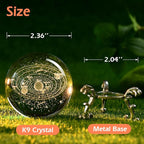 3D Solar System Crystal Ball Glass Universe Gifts | 60mm Glass Astronomy Globe - Image 3