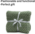 YnM Velvet Weighted Blanket, Handmade Chunky Knitted Design, Soft and Cozy - Image 4