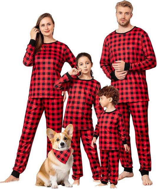 Schbbbta Family Matching Pajamas Holiday Sleepwear Long Sleeve Pjs Sets