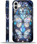 ZHEGAILIAN Case for iPhone 16, Stained Glass Butterfly Aesthetic Durable by Home