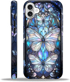 ZHEGAILIAN Case for iPhone 16, Stained Glass Butterfly Aesthetic Durable by Home