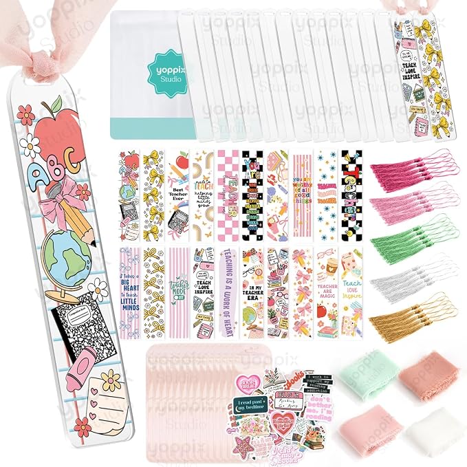 180 Pcs Acrylic Bookmark Blanks- 20 Set Bookmark Making Kit by yoppix