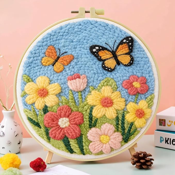 JOZYSH DIY Punch Needle Kits for Beginners Cute Cartoon Butterflies - Image 5