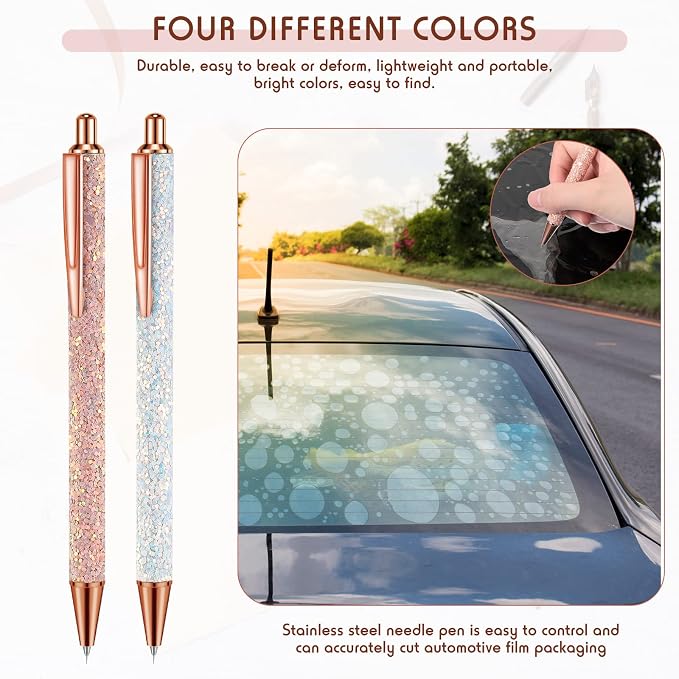 Epakh 2 Pieces Weeding Pen Vinyl Pen Pin Weeding Tool Fine Point Glitter Metal - Image 6