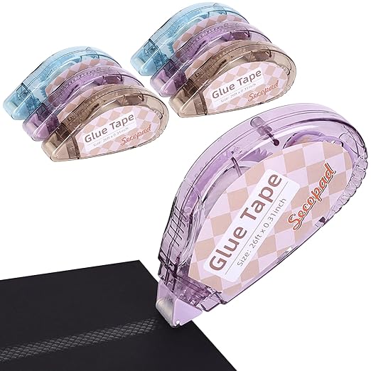 Secopad Scrapbook Tape, 6 Pack Double Sided Tape Roller by Secopad