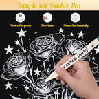 Thboxes White Paint Markers 10 Pack, Dual Tip Acrylic Pens | Fine Tip + Brush - Image 4