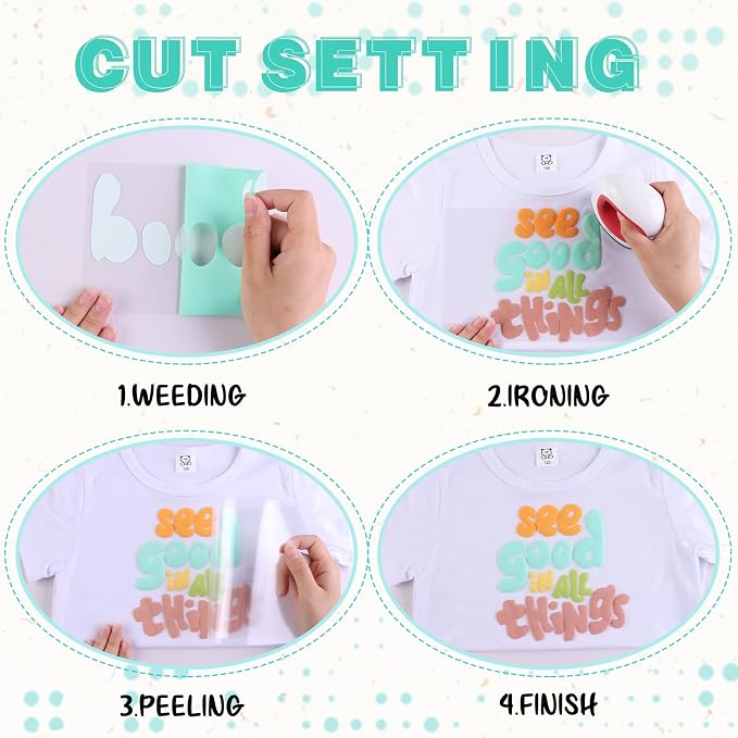 Tintnut Pale Blue Lily Puff Heat Transfer Vinyl Roll, easy cut & weed, stretch - Image 4