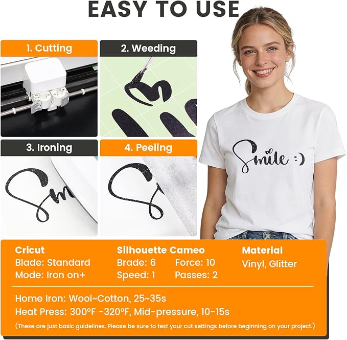 Black Glitter HTV Heat Transfer Vinyl - Image 2
