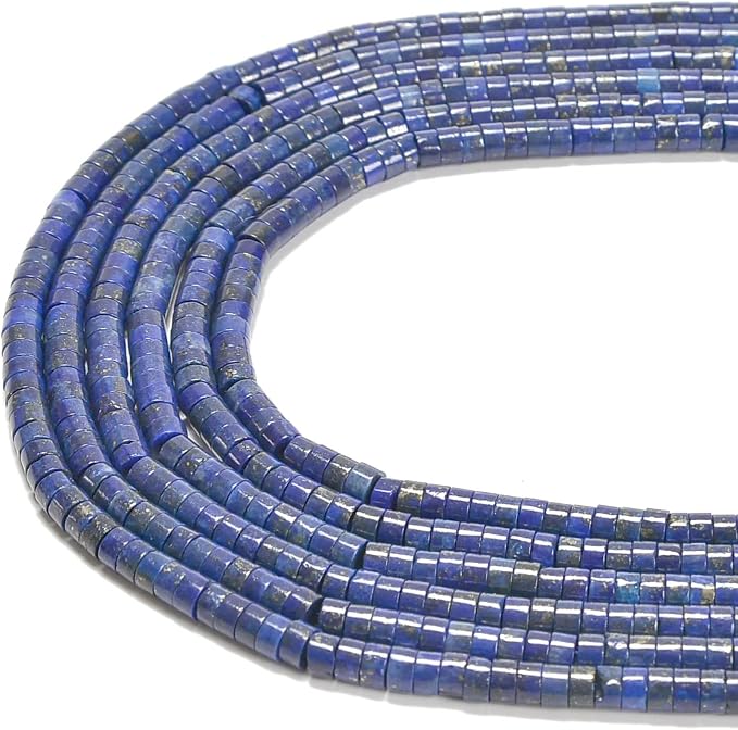 155pcs 4x2mm Natural Lapis Lazuli Heishi Disc Rondelle Spacer Stone Semi - Image 2