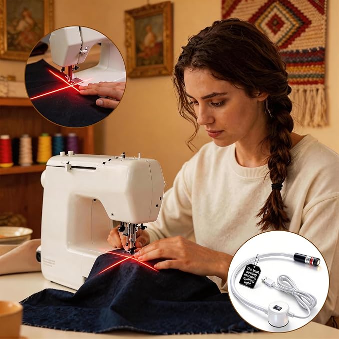 Magnetic Positioning Quilting Light, Sewing Machine Laser Guide, Hands-Free - Image 2