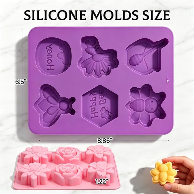 SJ Silicone Soap Molds 2 Packs, 3D Flower Silicone Molds - Image 4