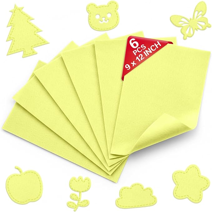Pale Lime Yellow Soft Felt Sheets by Grainear