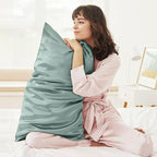 Teal Silk Pillow Cases Queen Made in USA, 100% Mulberry Silk Pillowcase - Image 2