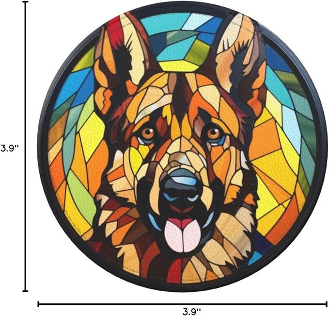 Drink Coaster Set of 6, German Shepherd Dog Mom Lover Gift, Leather Drink - Image 10
