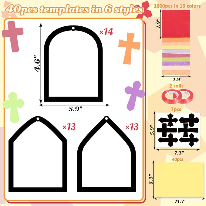 40PCS Sunday School VBS Crafts Bulk: Paper Cross Nativity Suncatchers, Jesus - Image 4