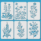 ORIGACH 6 Pcs Field Flowers Stencil - Image 9