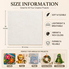 Off White Large Felt Fabric 36" x 36", 1.4 mm Soft Felt Sheet, Nonwoven Fabric - Image 3