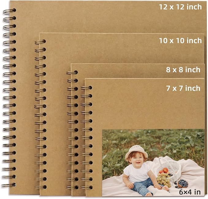 Yopih 12x12 Inch DIY Scrapbook Photo Album, Hardcover Kraft Paper Acid-Free - Image 9