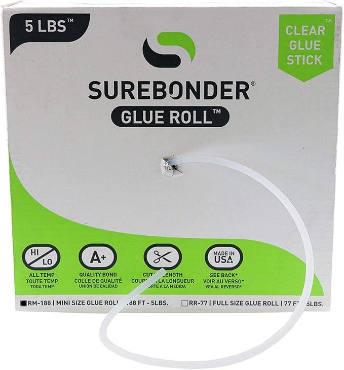 Surebonder Mini Size 188 ft All Purpose Long Mini Hot Glue Stick Roll by Surebonder