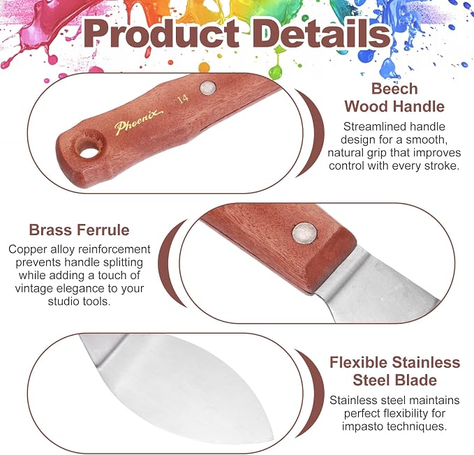 MECCANIXITY Pack of 1 Large Palette Knife No.14, 10.6" Long Palette Knives - Image 3