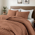 WDCOZY Burnt Orange Quilts Queen Size Bedding Sets by WDCOZY