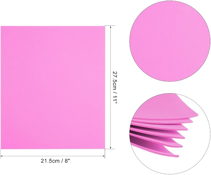 uxcell Dark Pink EVA Foam Sheets 11 x 8 Inch 1.7mm Thickness - Image 2