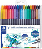 Staedtler Double-Ended Watercolour Brush Pens, Calligraphy by Staedtler