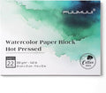 Fuumuui Watercolor Paper Block 9x12 Inch, Smooth Surface 100% Cotton Watercolor by FUUMUUI