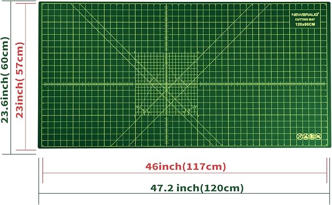 NEWBRAUG 23'' × 47'' Large Self Healing Cutting Double Sided 5-Ply Mat - Image 5