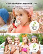 9-Cavity Popsicle Molds for Kids, Homemade BPA-Free Silicone Popsicle Maker - Image 3