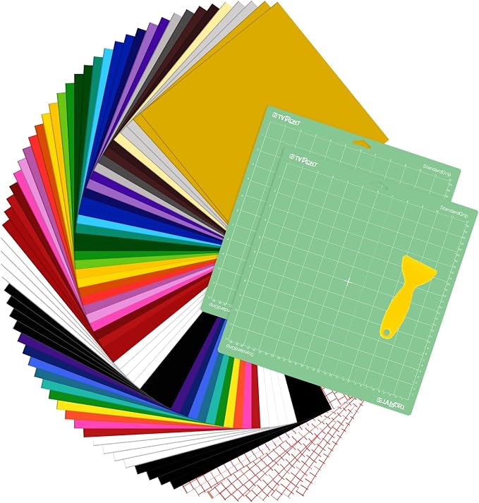 HTVRONT Permanent Vinyl 70 Pack 12"x12", Compatible by HTVRONT