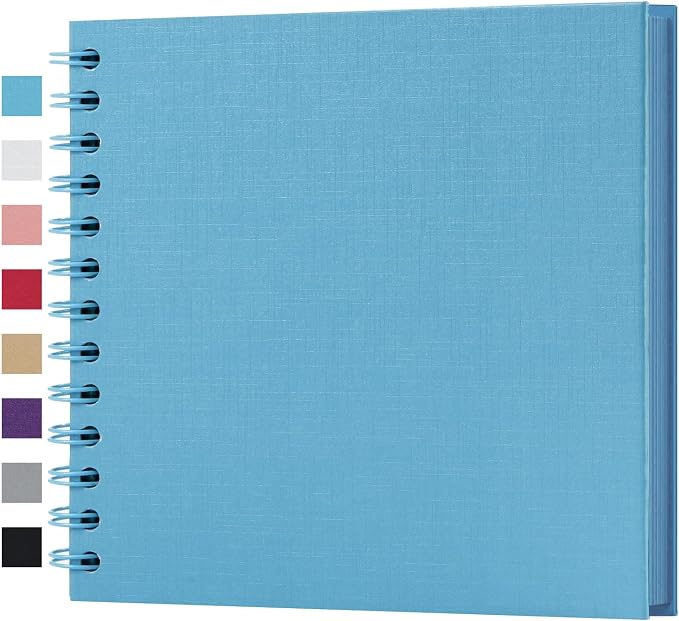 potricher 7 x 7 Inch DIY Scrapbook Album 40 Pages Hardcover Kraft Paper Scrap by potricher