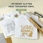 HTVRONT Silver Glitter HTV Heat Transfer Vinyl, 11 Pack | Glitter HTV Vinyl - Image 5