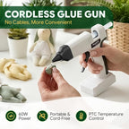 Assark Cordless Hot Glue Gun, Full Size, 6000mAh 60-Min Battery, Plug-in - Image 2