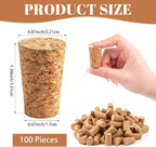 100 Pack Tapered Cork Plugs, Natural Cork Stoppers - Image 2