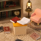 36 Pcs 1:12 Scale Miniatures Dollhouse Books and Wooden Bookcase | 4 Floors - Image 2