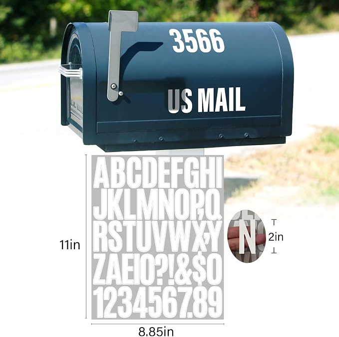 Letter Stickers, Mailbox Numbers, 2 Inch Waterproof Vinyl Alphabet | 2 Inch - Image 2