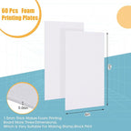 Pushglossy 60 Pcs Foam Printing Plates White Foam Sheets Craft Foam Sheet White - Image 2