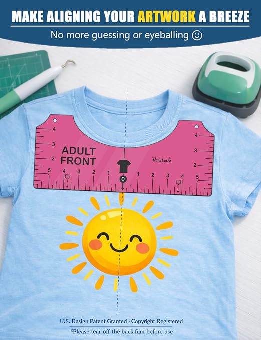 Vowlove Tshirt Ruler Guide for Vinyl Alignment: T Shirt Rulers to Center Designs - Image 2