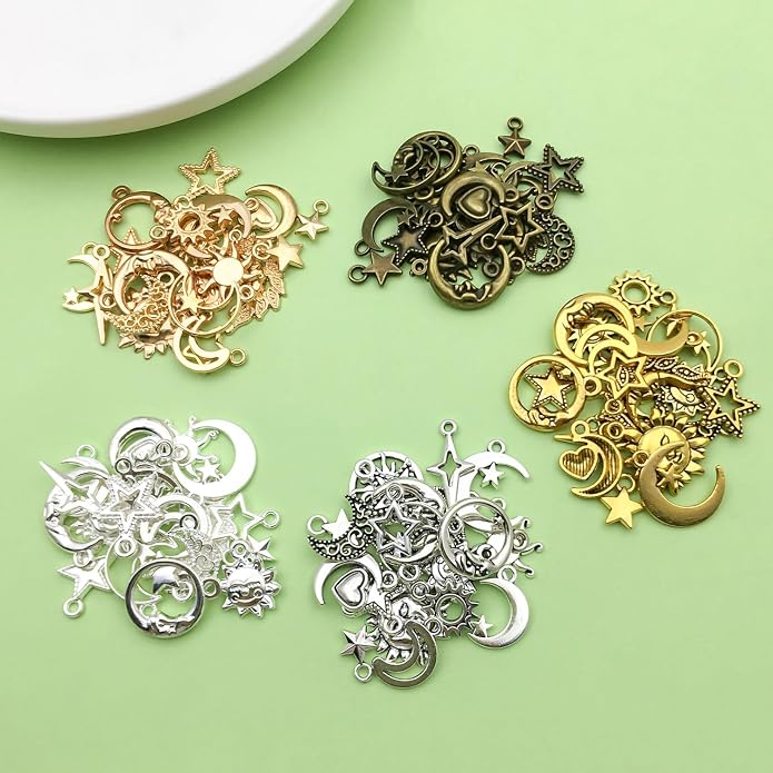 Valentine's Day Heart Charms Set, Decorative Rose and Flower Designs - Image 2
