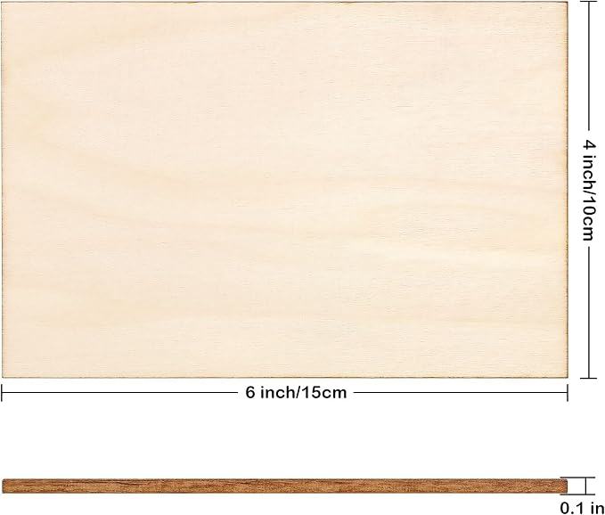 Blisstime 15PCS 4x6 Inch Wood Squares Unfinished Square Wood Pieces - Image 2