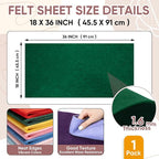 Soft Felt Fabric Sheet 18" x 36", 1.6mm Acrylic Craft Felt, Hunter Green | Soft - Image 3