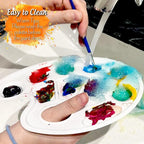 FANDAMEI Oval Paint Palette Tray, Plastic Paint Tray Palette, Painting Palette - Image 6